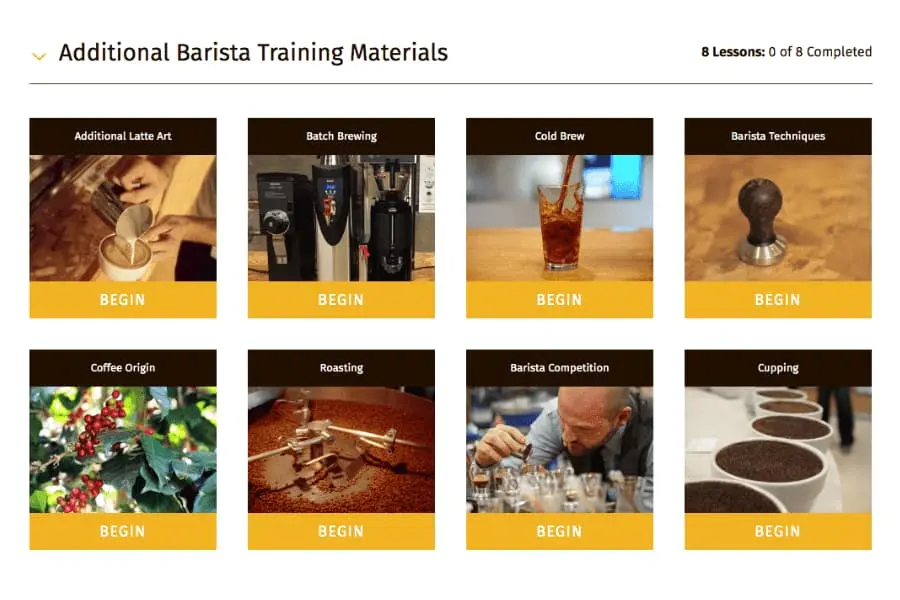 Self-paced barista training